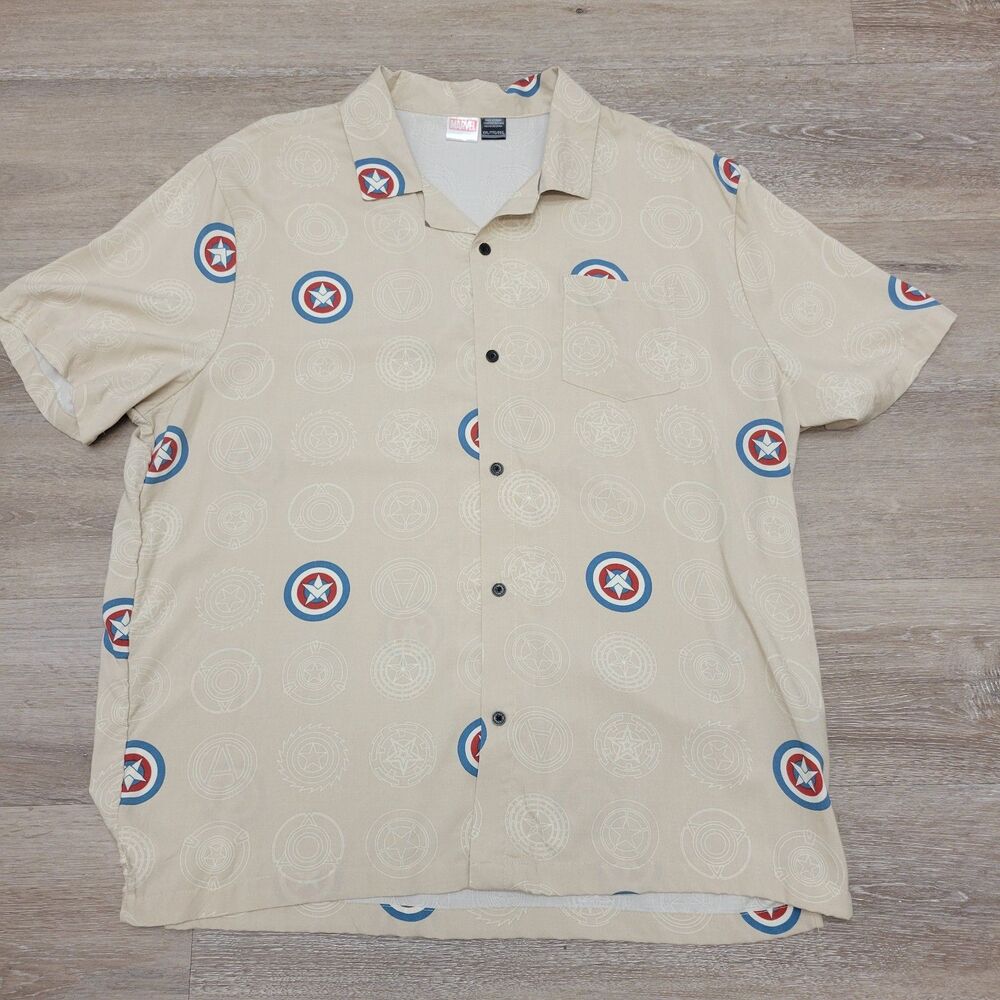 Marvel Captain America Mens Hawaiian Shirt Size XXL
